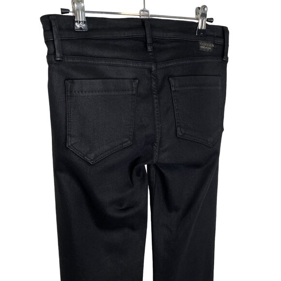 Goldsign Black Misfit Coated Denim Stretch Straight Leg Jeans, 0 - Picture 4 of 10